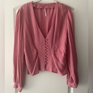 Free People Blouse with Button Detail